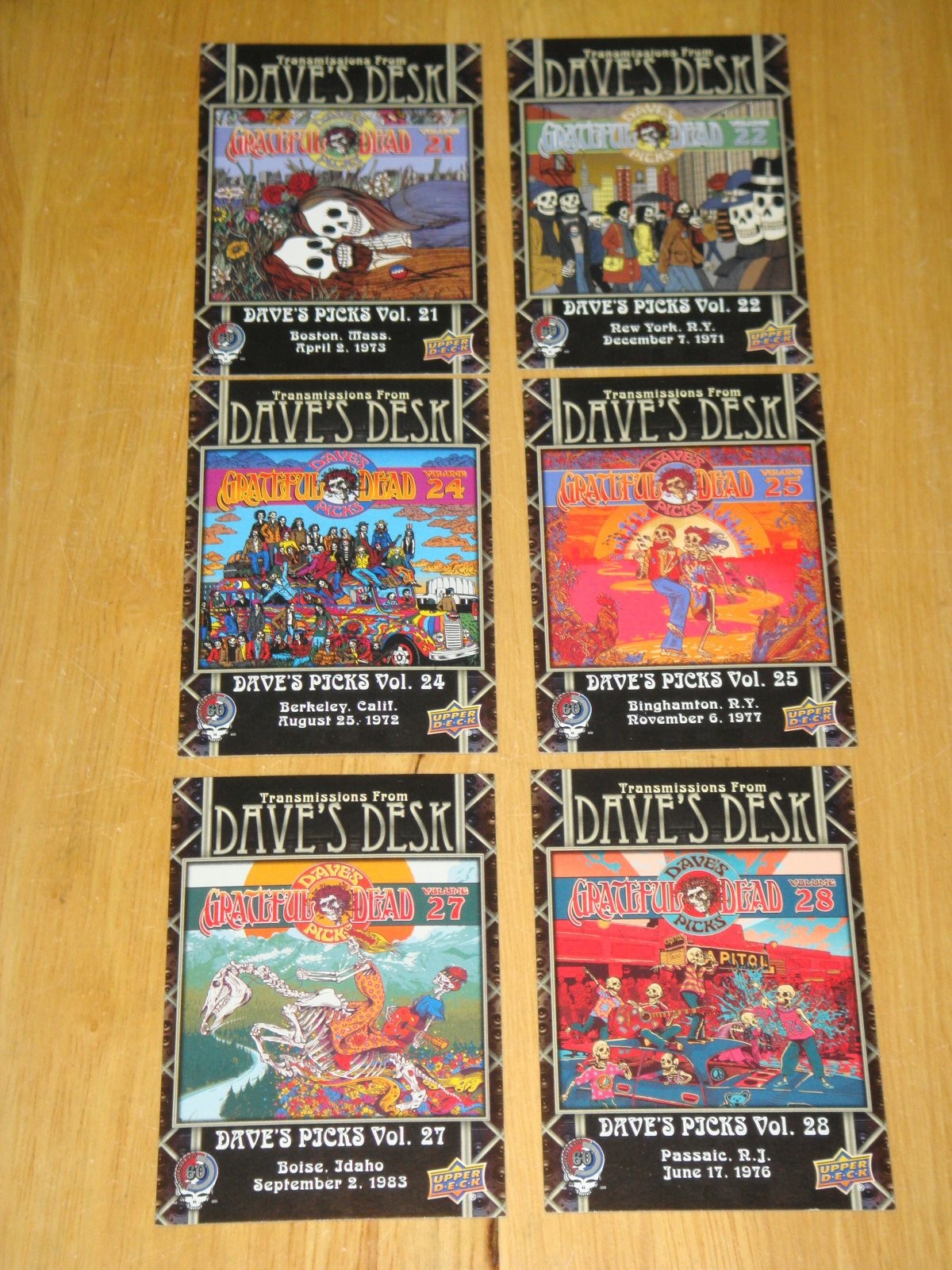 Grateful Dead Upper Deck 6 Card Lot in Case DAVES DESK Picks 21 22 24 25 27 28 M