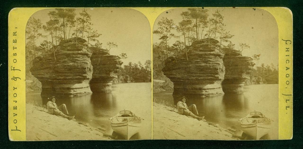 b291, Lovejoy & Foster Stereoview, # -, Dells of the Wisconsin River, 1870s