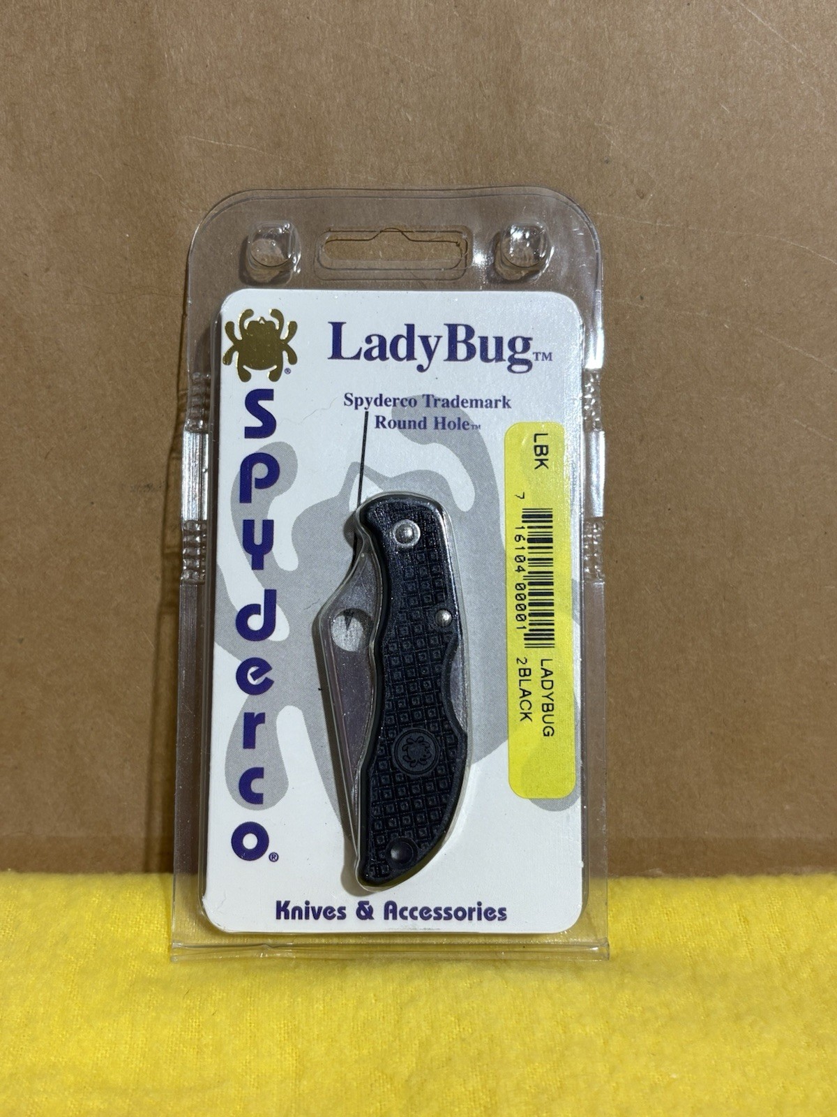 NOS Spyderco 1st Generation Black Lady Bug LBK Knife SEALED NEW