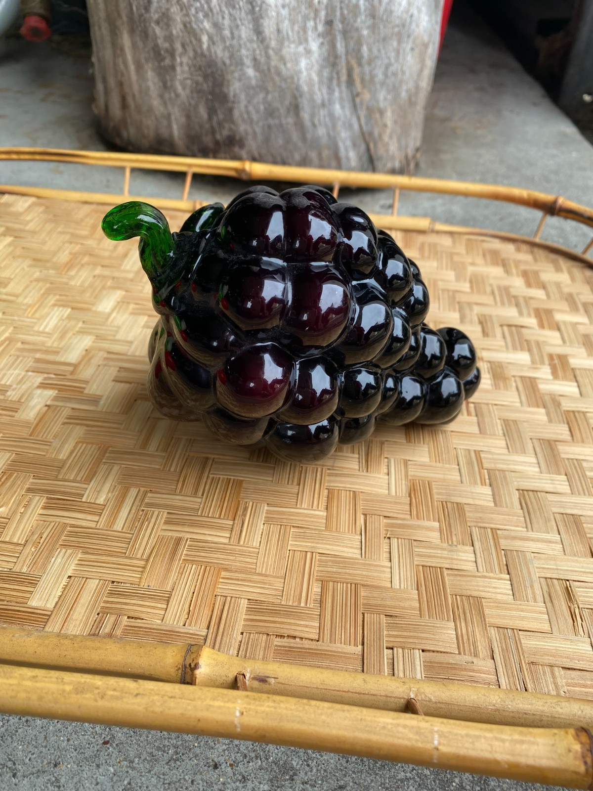 Vintage Handblown Glass Grape Cluster Purple Excellent Condition Midcentury