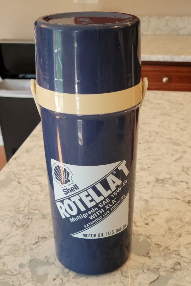 NEW Shell Motor Oil Gasoline Aladdin Thermos Vintage Coffee Thermos Blue RARE NEW Shell Motor Oil Gasoline Aladdin Thermos Vintage Coffee Thermos Blue RARE