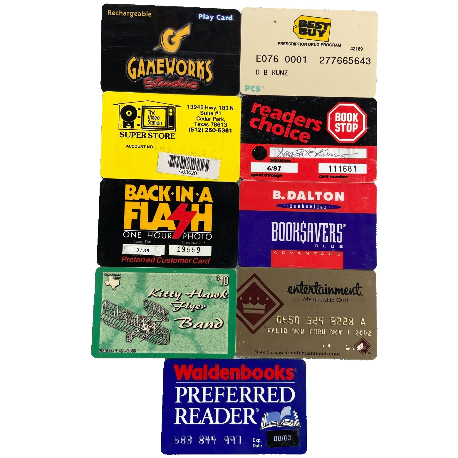 Expired Store Card Best Buy Book Stop B Dalton Waldenbooks Video Store Gameworks