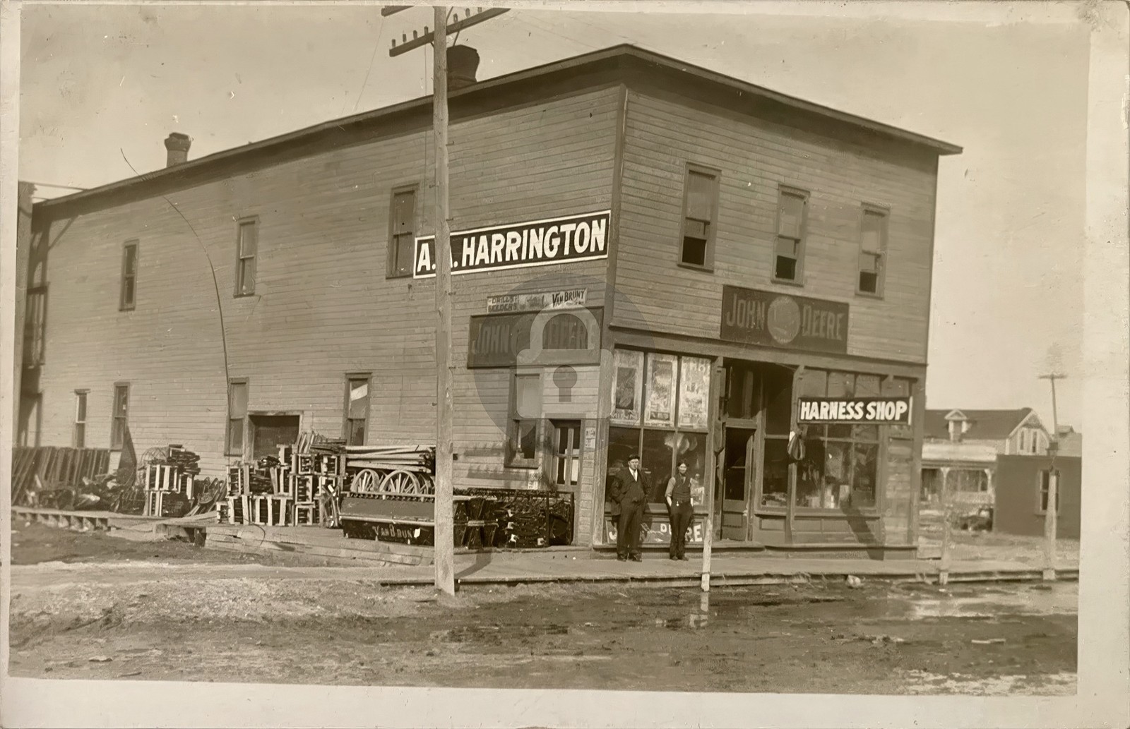 Fayetteville NC John Deere Sign Store & Harness Shop RPPC Photo Postcard COPY