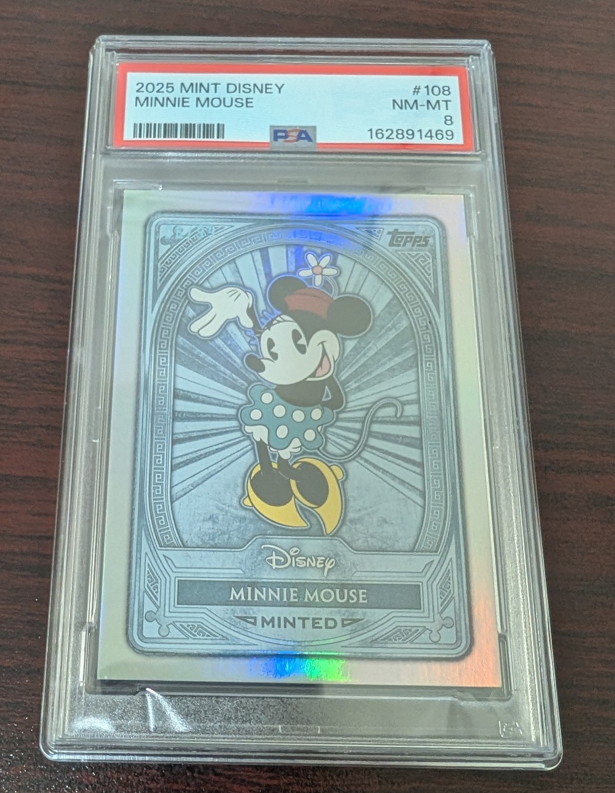 Minnie Mouse 2025 Topps Mint Disney Minted /99 PSA 8 