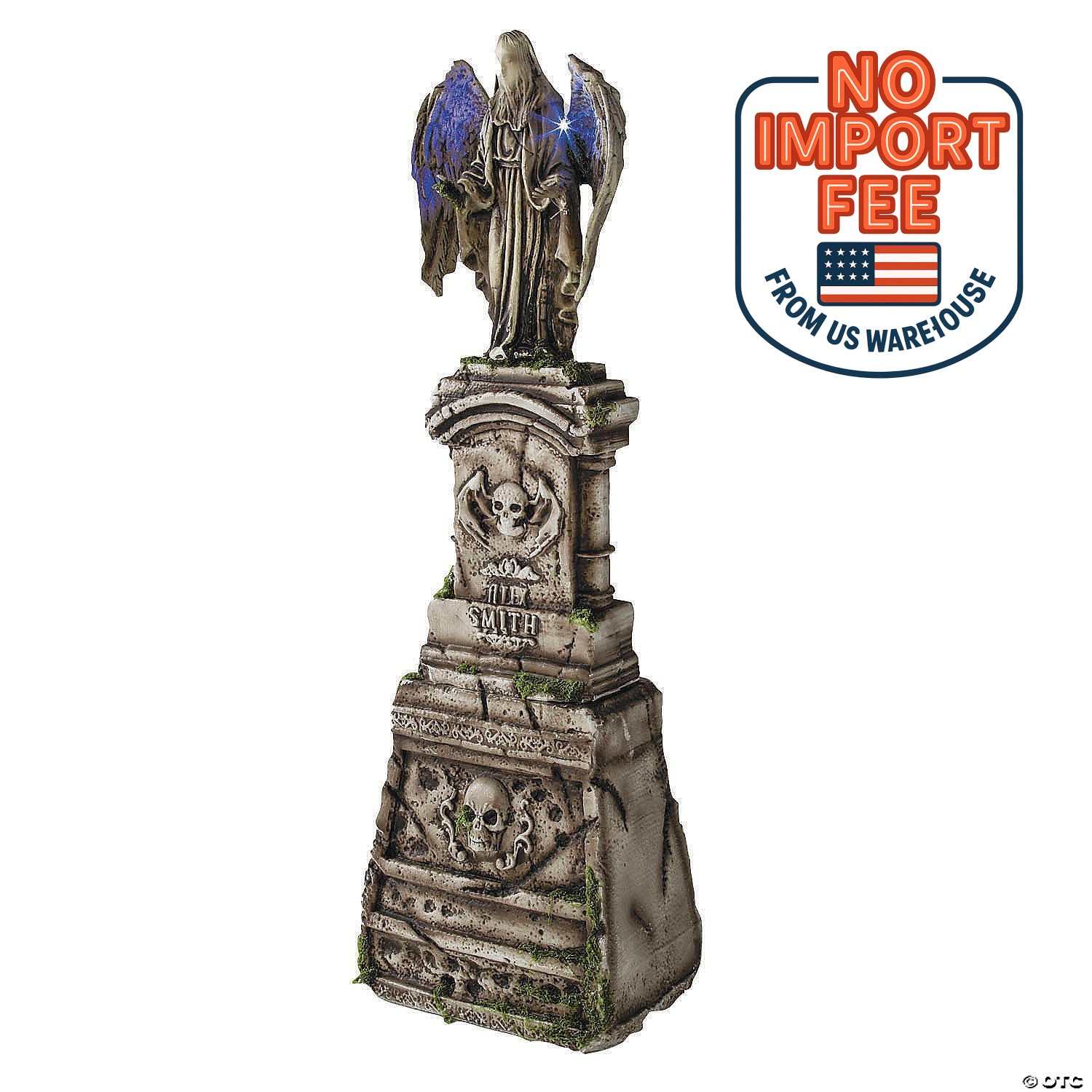 5.7 Ft Angel Tombstone Grave Halloween Haunt Spirit Prop Animated Lights 2025