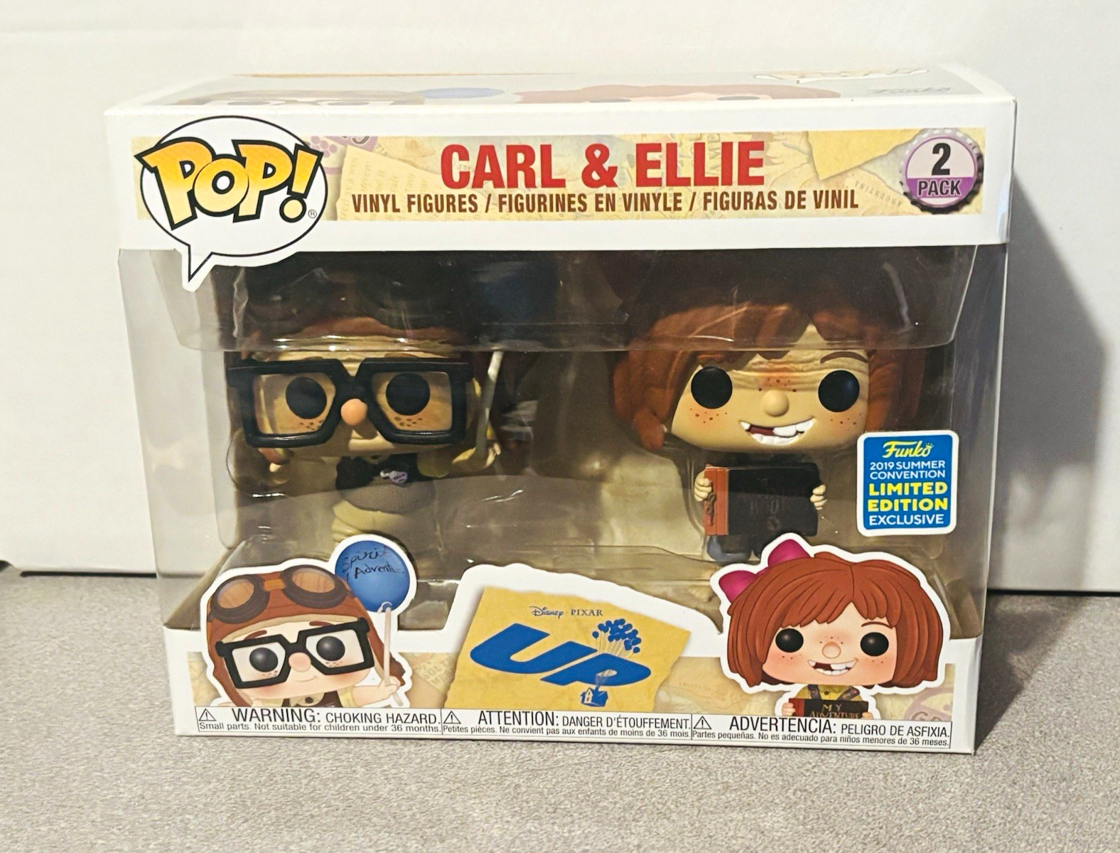Funko Pop Vinyl Up Carl & Ellie 2-Pack 2019 Summer Convention Exclusive LE