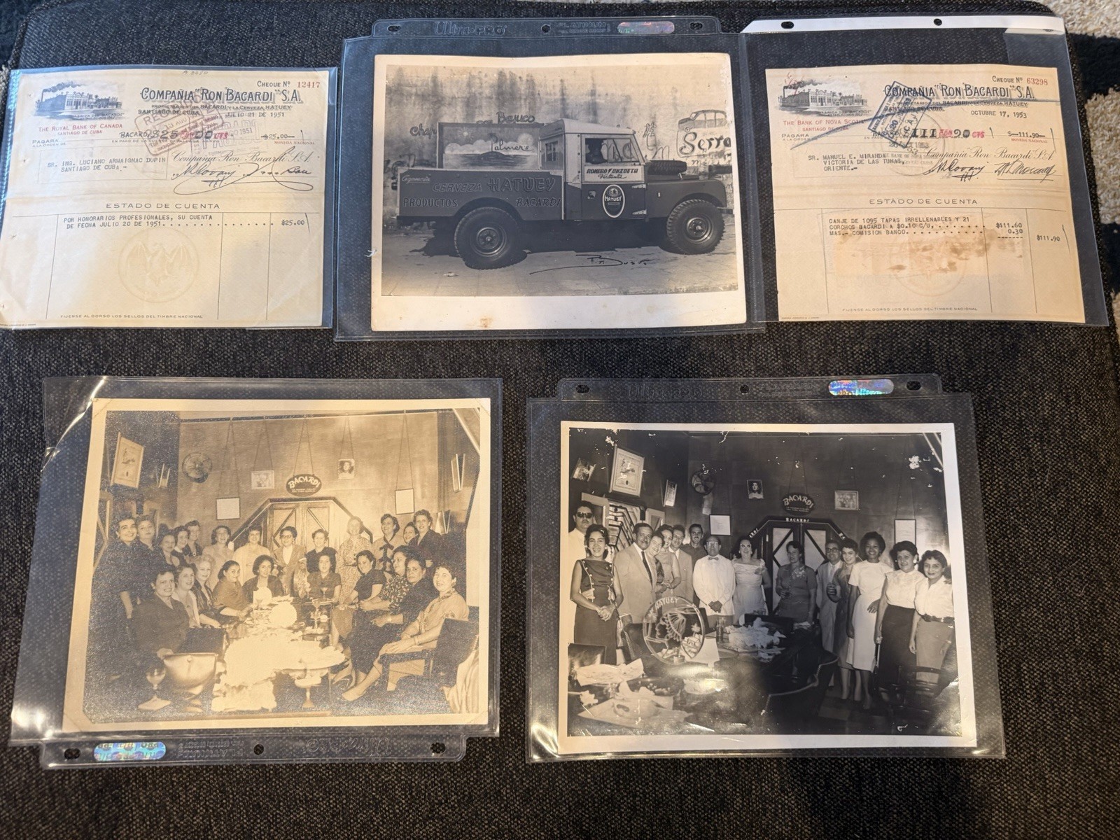 Vintage Bacardi Memorabilia Collection Pictures And Check Bills