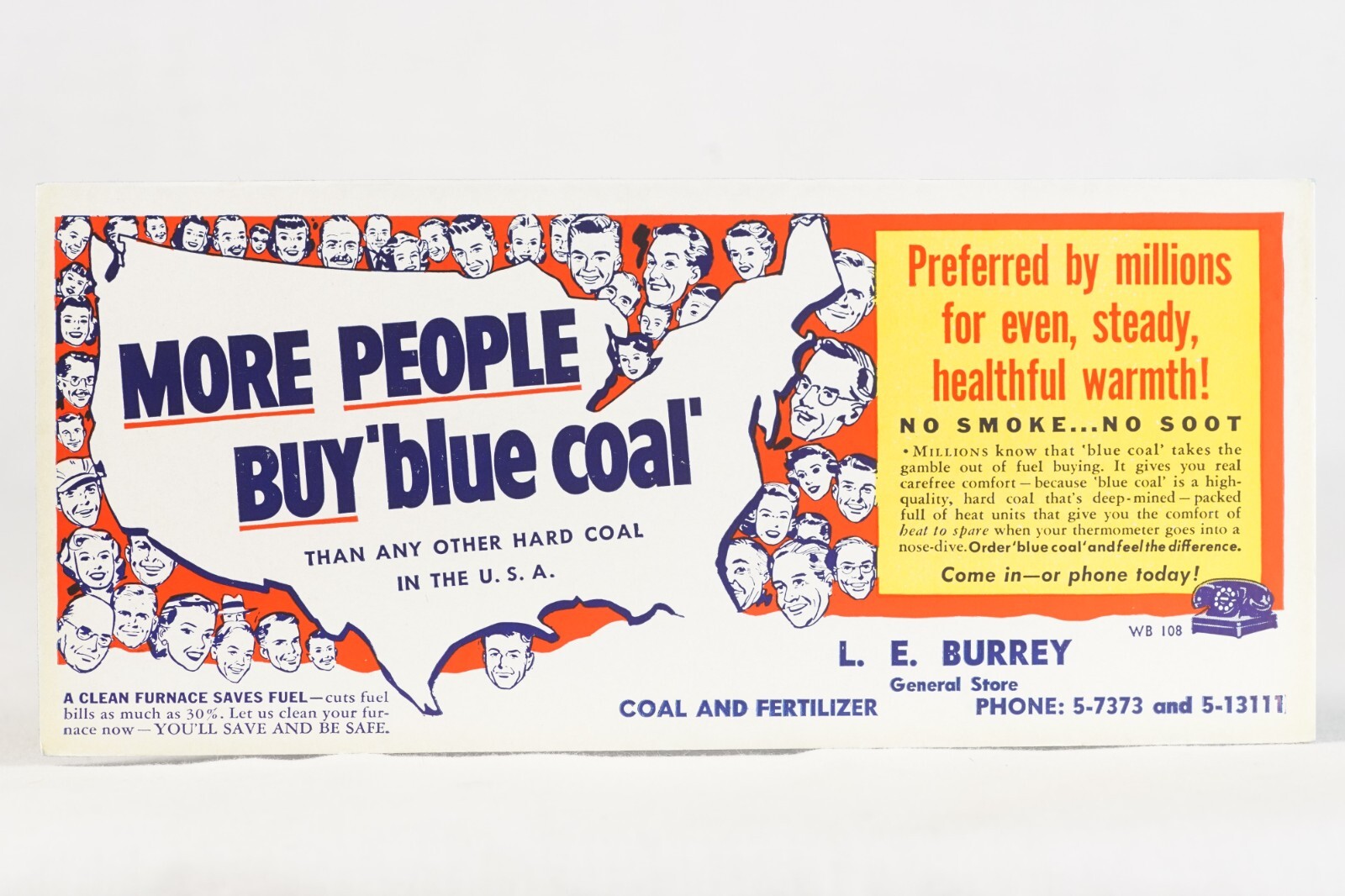 More People Buy Blue Coal Advertising Blotter 9x4
