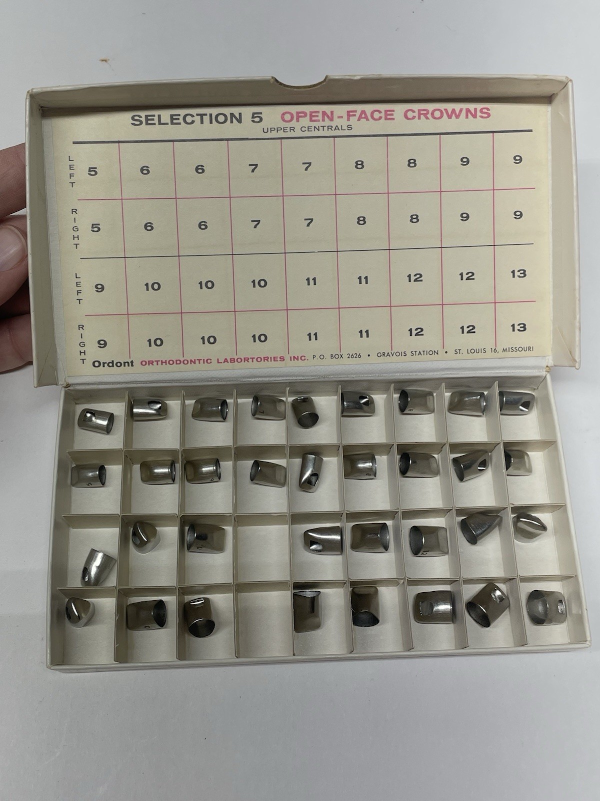 Vintage Ordont Children's Intermediate Aluminum Dental Temporary Crowns Kit