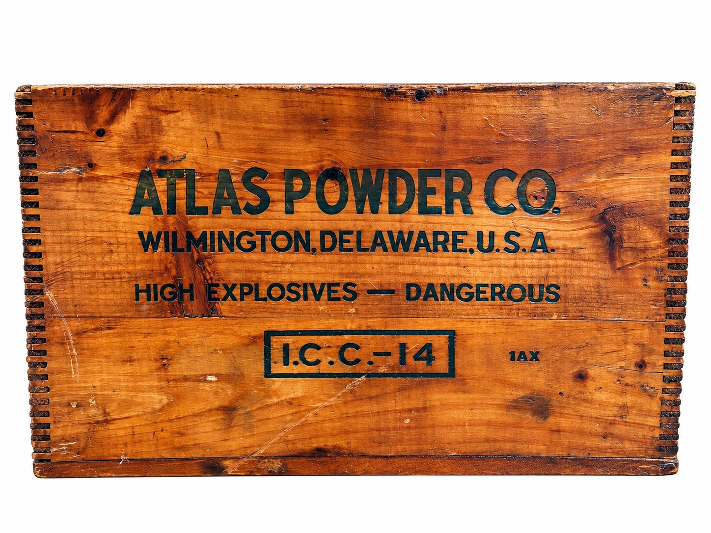 APCODYN No. 17D Vintage Wood Box w/ Lid Atlas Explosives 1955 50 lb