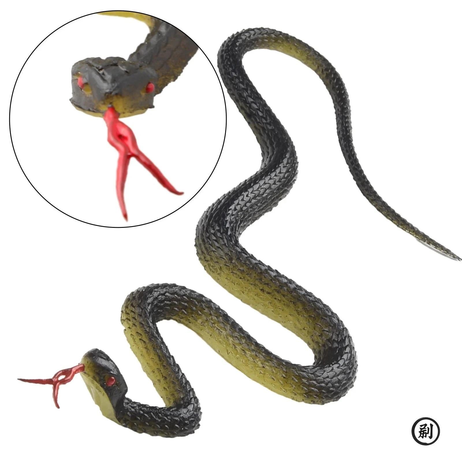 45cm Realistic Rubber Snake Toy Fake Prank Prop Halloween Garden Bird Deterrent