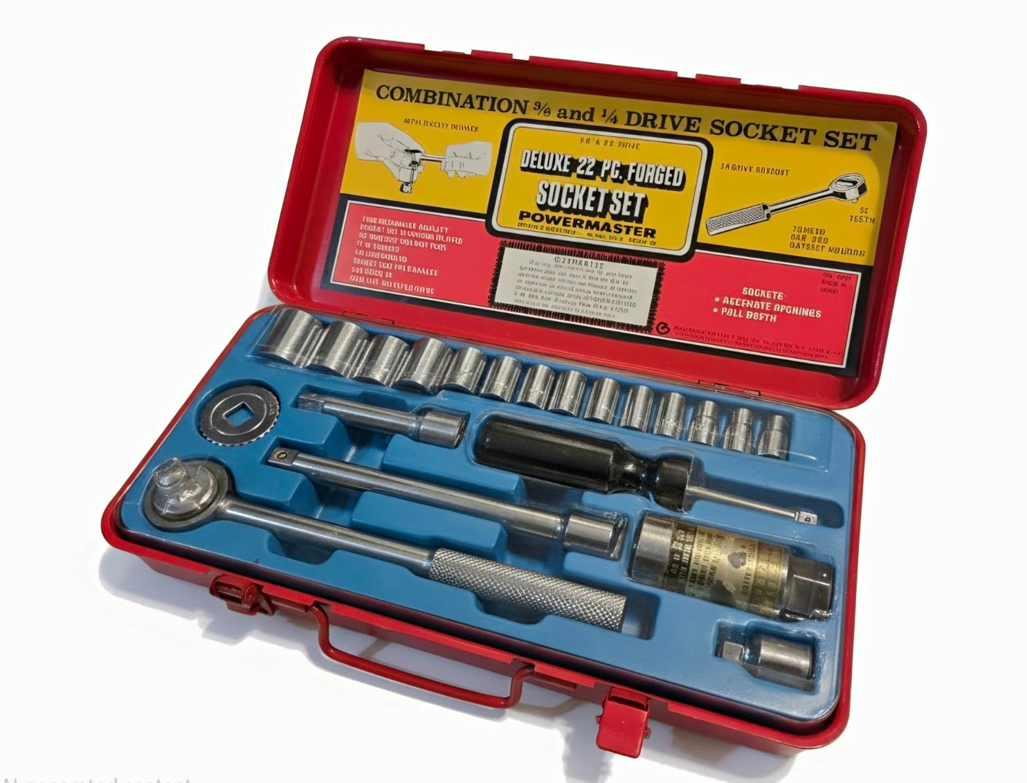 Vintage 1970s Japan Made 22pc Powermaster Tool Set Complete