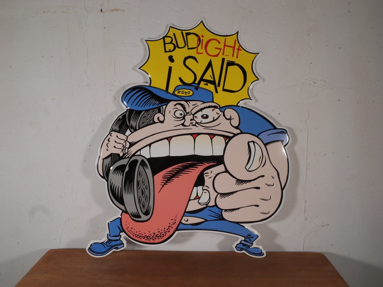 Vintage 1996 BUD LIGHT Jerky Boys Rizzo “Bud Light I Said” Metal Sign 29\