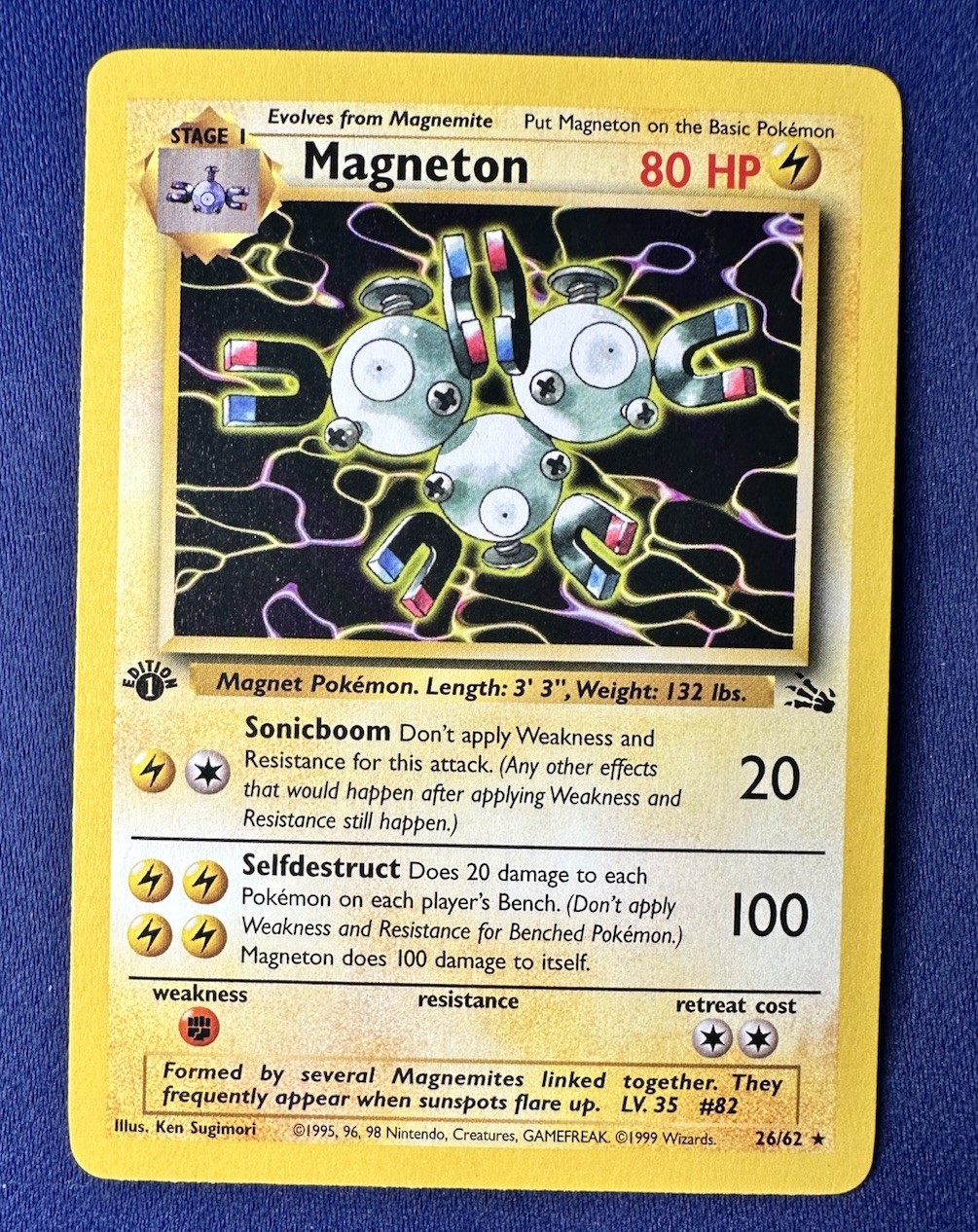 Pokemon Fossil Magneton 26/62 1st Edition Non Holo Rare 1999