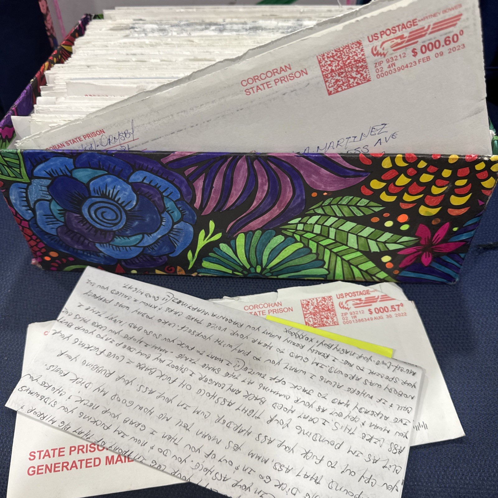 Large Lot Ephemera Lot Mail Jail Prison Inmate Poetry Love Letters Chicano