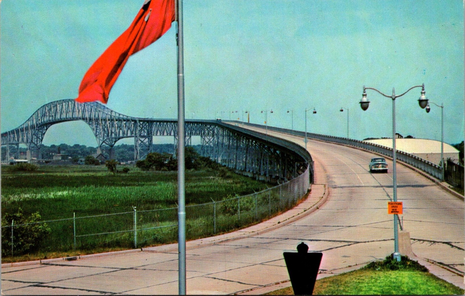 Postcard Sarnia Ontario Canada Blue Water International  Bridge Vtg. UNP