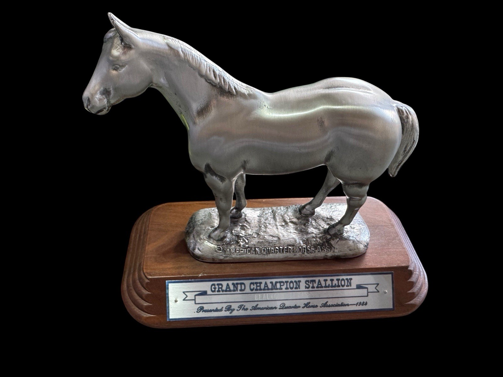1984 Grand Champion Stallion Trophy American Quarter Horse Beaumont TX Statue D