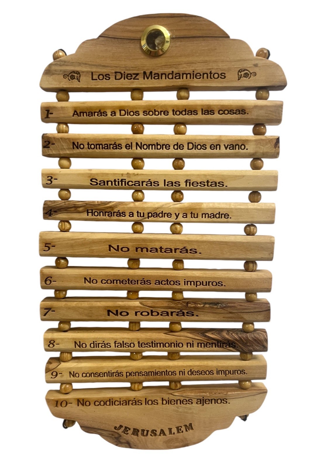 Olive Wood 10 Commandments Spanish from Bethlehem 9