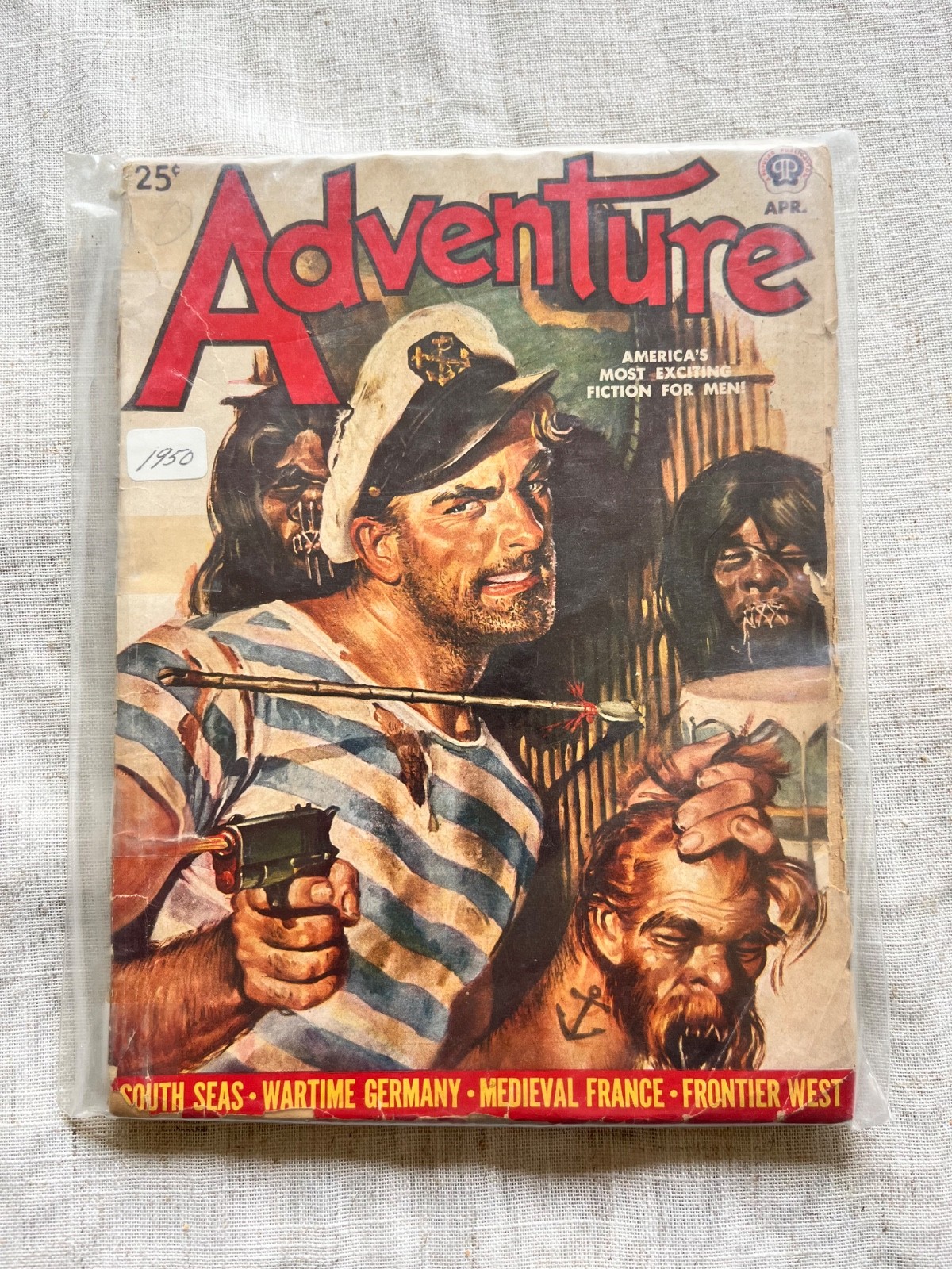 Adventure Pulp Magazine April 1950 | Vintage Shrunken Head Horror Cover