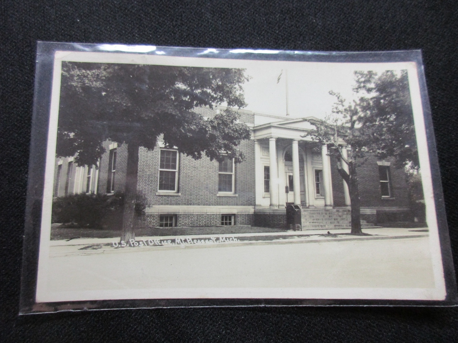 RPPC US POST OFFICE MT PLEASANT MICHIGAN c 1946 POSTMARK WHEELER MICHIGAN