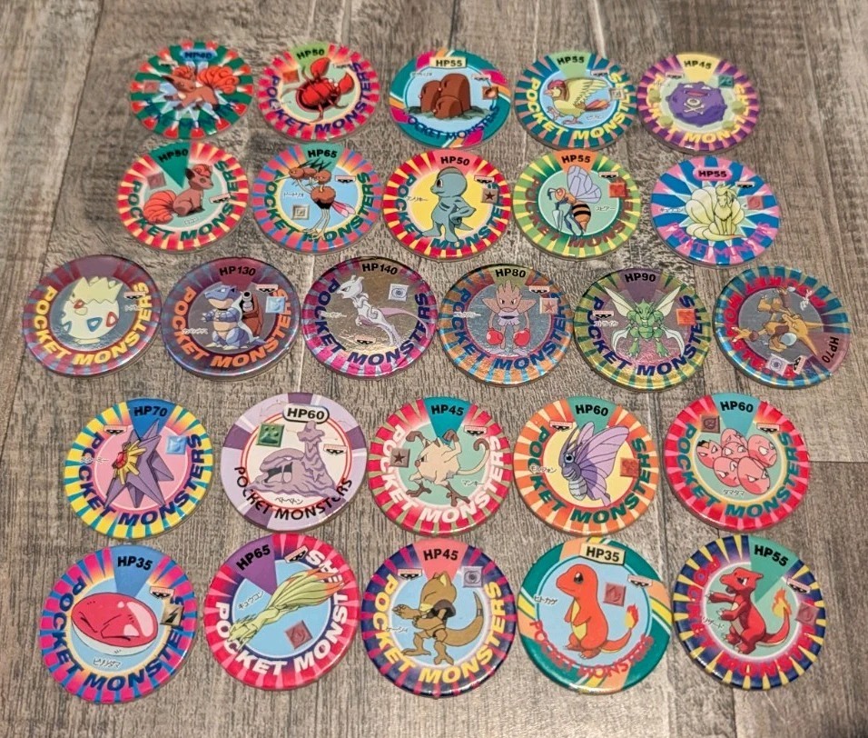 Pokemon 1998 Banpresto Battle Chip LOT - Pocket Monsters Rare Battle Chips 