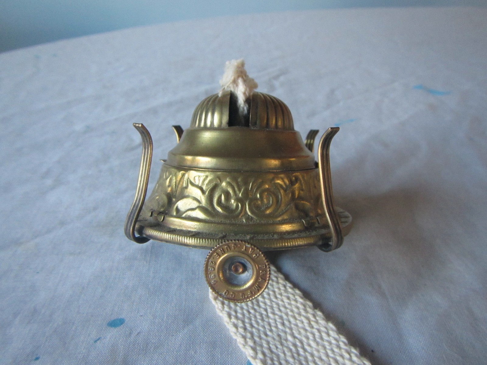 fancy embossed  brass  P&A Pat June 26 94  Kerosene Oil Lamp Burner(no 2