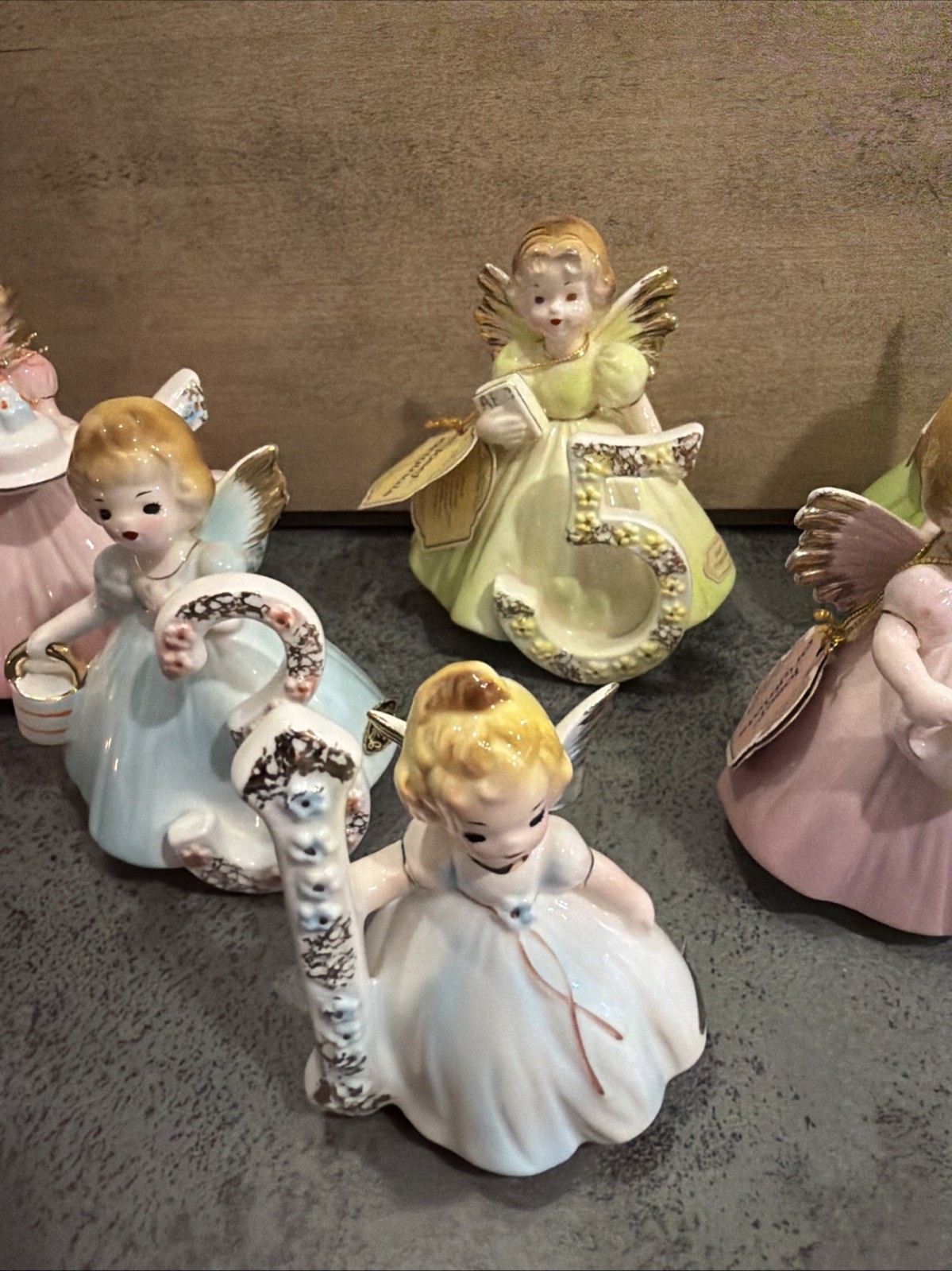 Vintage Josef Originals Birthday Girls 1 3 4 5 6 7 Japan Figurines Lot of 6