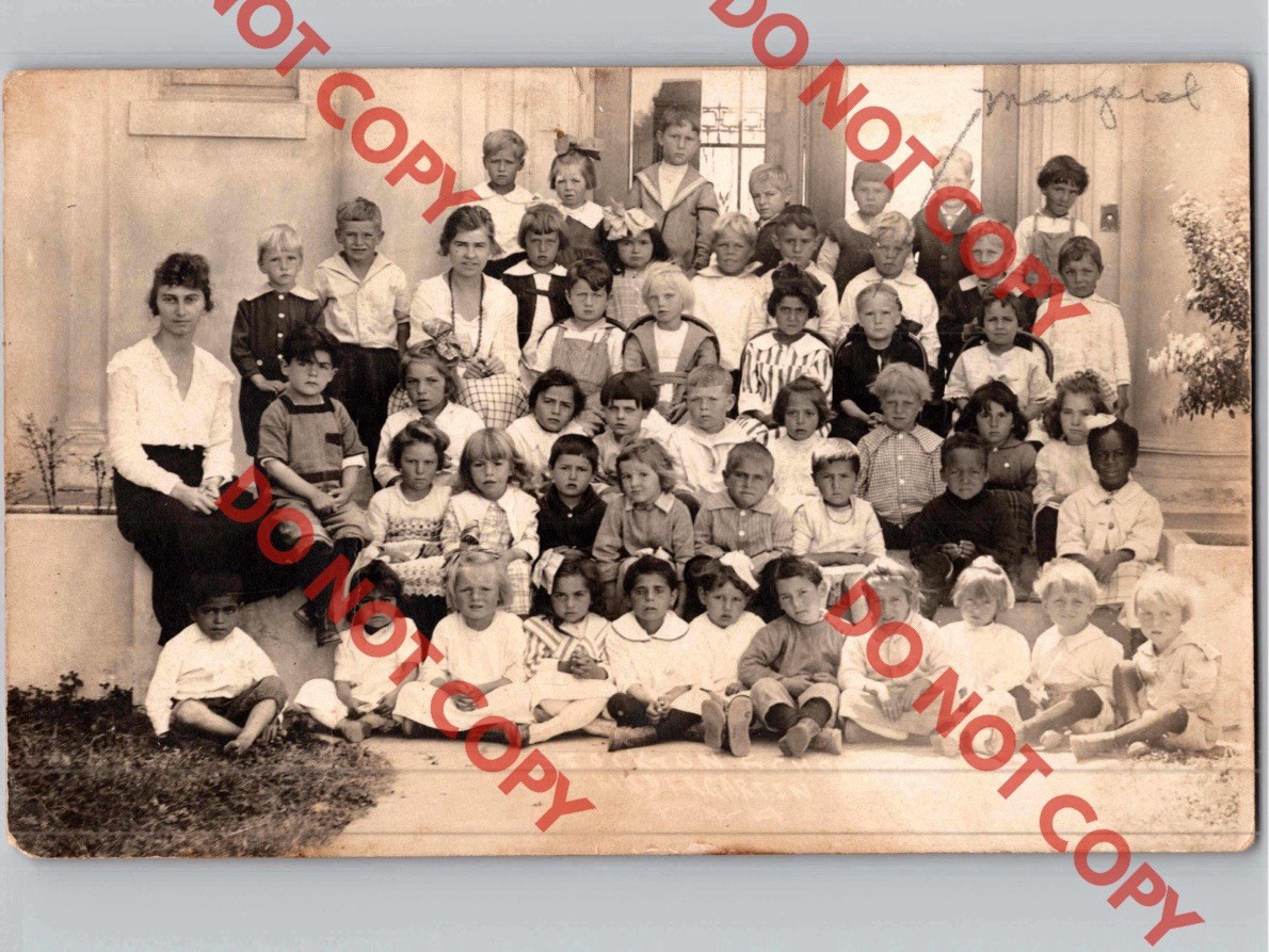 c1910 INTEGRATED School Children Black African STOCKTON California CA Kids RPPC