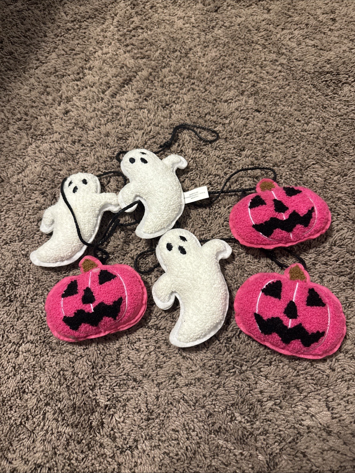 MARTHA STEWART Halloween 6 foot GHOSTS & Dark Pink FUCHSIA PUMPKINS Garland NIB