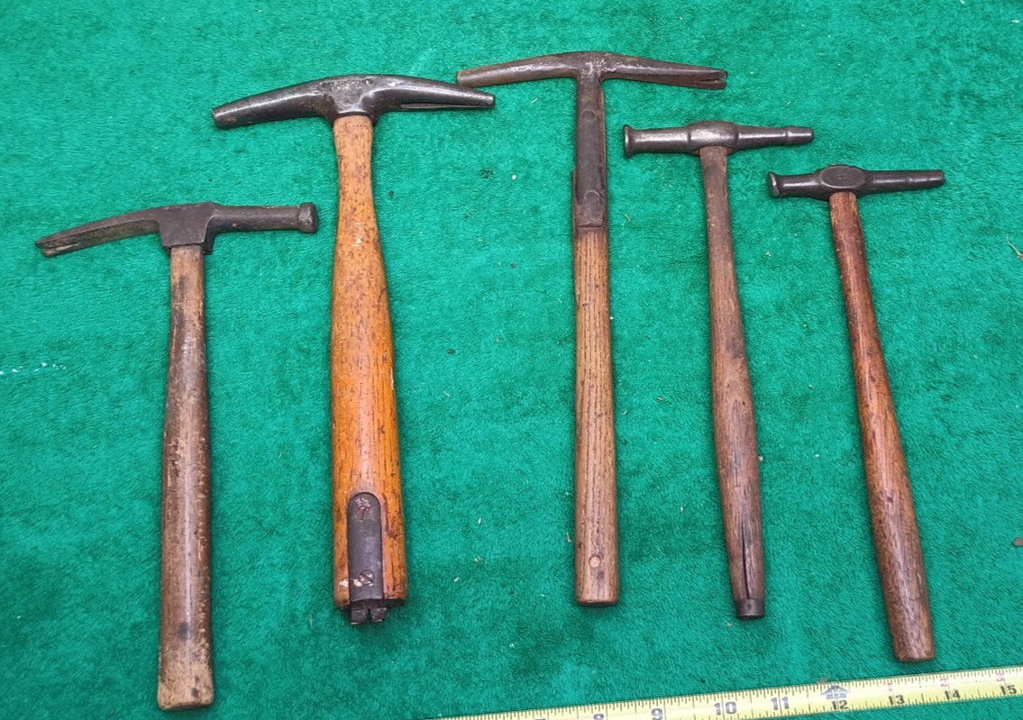 5pcs Antique Vintage Jeweler Cobbler Tack Hammer Tools Waterson's etc