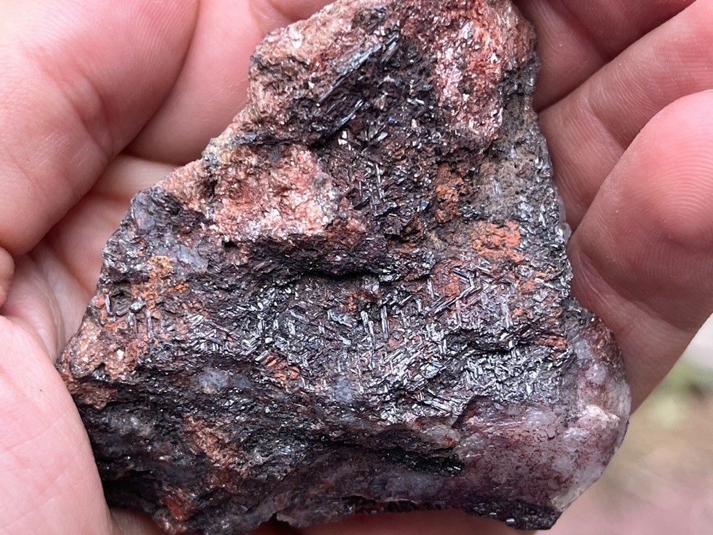 Rutile var. Sagenite on Quartz - N.E. of Nogales, Santa Rita Mountains, Arizona