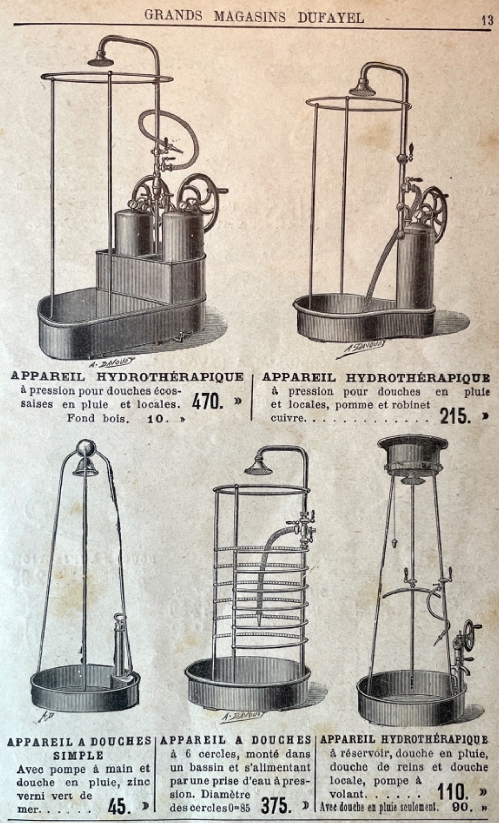 Antique Department Store Catalog c1905 Dufayel Paris Illustrated Hydrotherapy