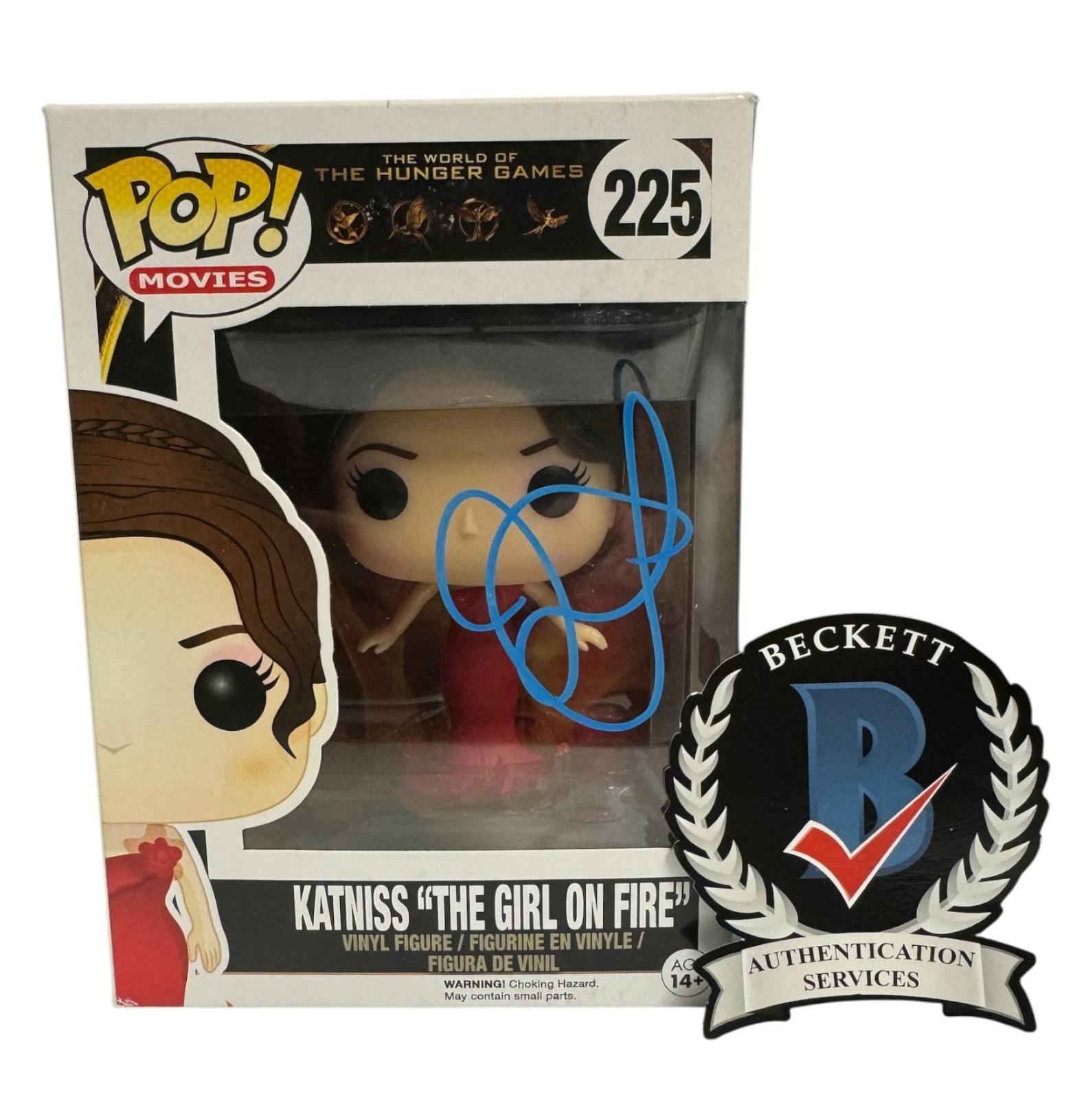 Jennifer Lawrence Signed Autograph The Hunger Games Funko Pop 225 Beckett  BAS