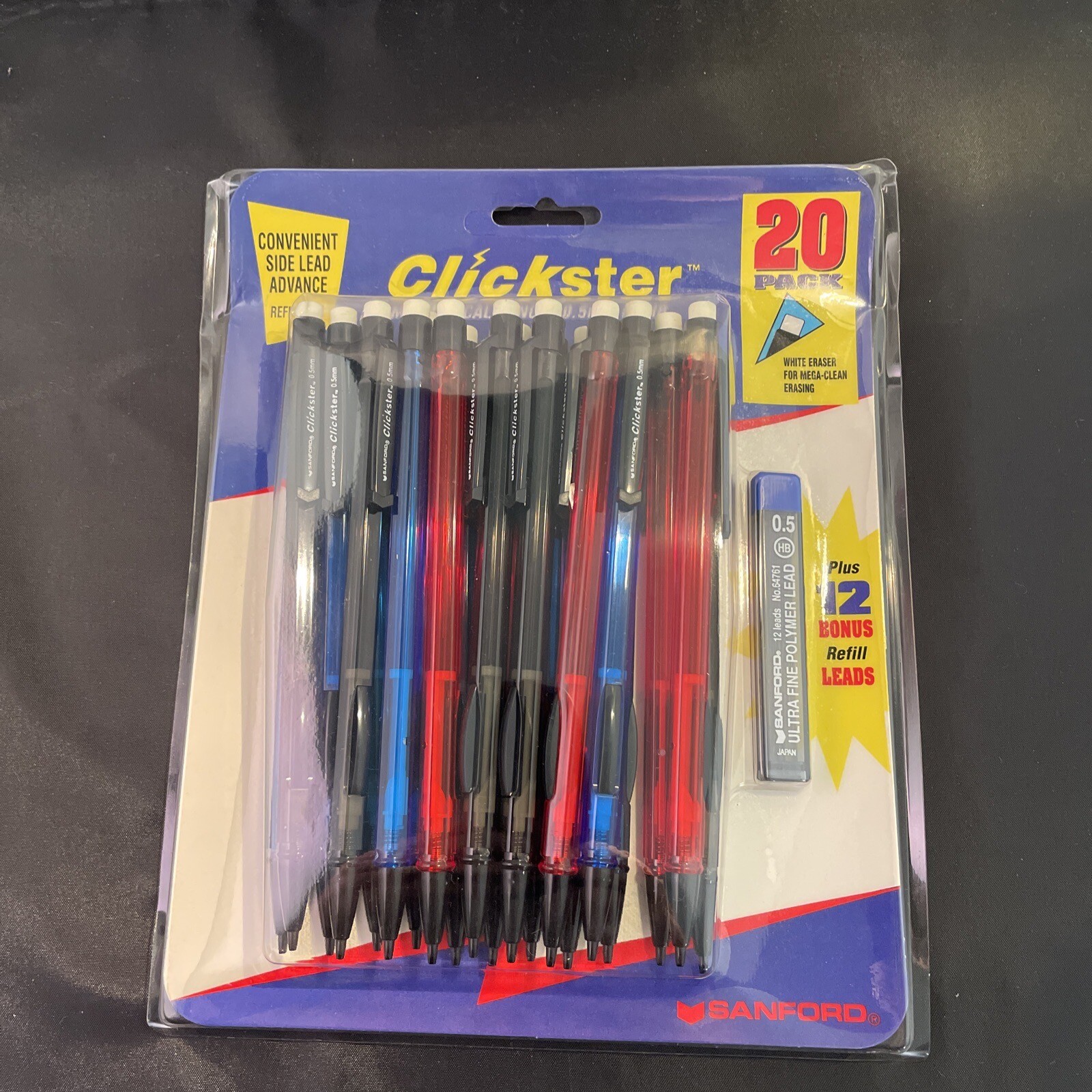 Sanford Clickster Grip Mechanical Pencil 0.5mm 20 Pk NEW #66120 Ultra Fine 1997