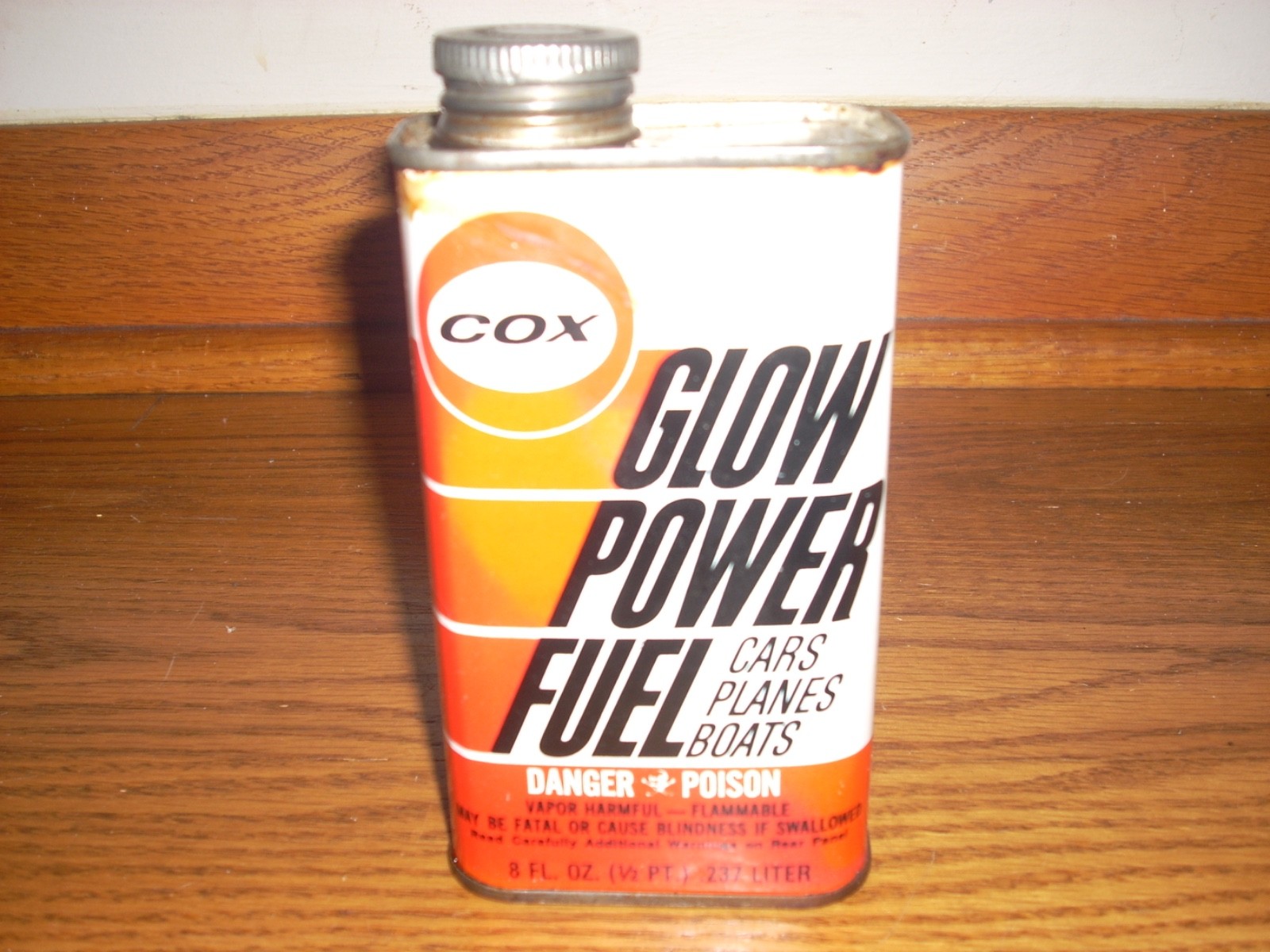 Cox Glow Power Fuel Vintage Empty Can  For Model Cars, Planes Santa Ana Calf.