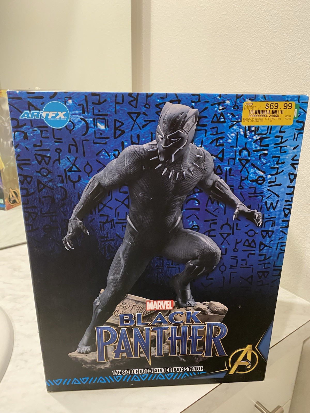 Kotobukia Artfx Marvel BLACK PANTHER 1/6 PVC Statue New Open Box 12.5” w/ Wraps