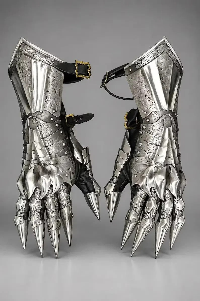 Handmade Nazgul Gauntlets | Witch King Steel Armor Gloves, Gothic Spikes