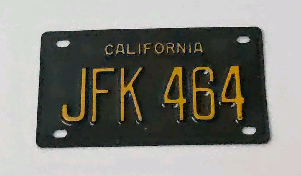 1963 John F. Kennedy JFK 464 Reelection Bicycle/Mini License Plate NOS-Free Ship