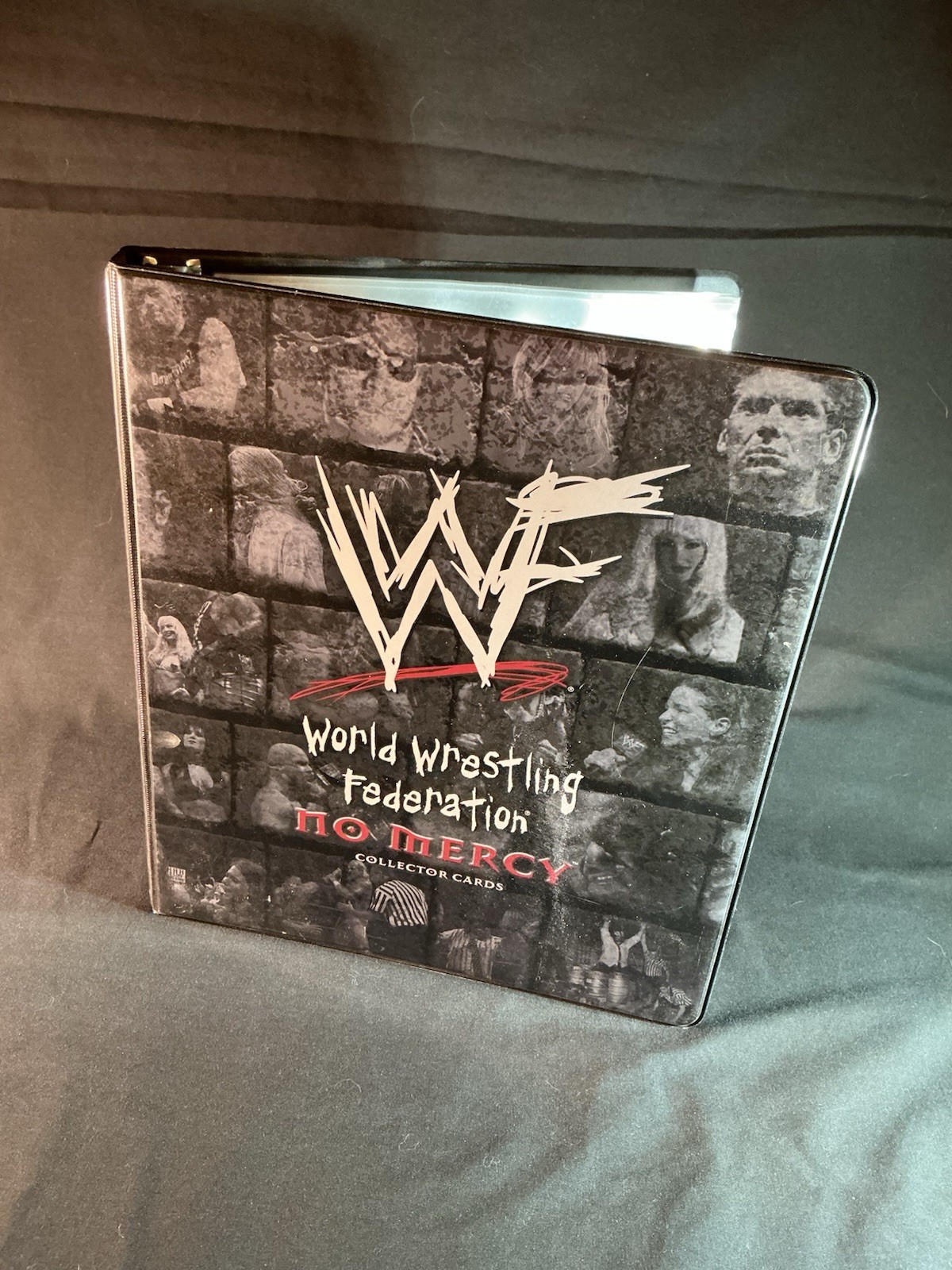 WWF No Mercy Trading Card Album/Binder Includes Uncut Sheet - 2000 Production