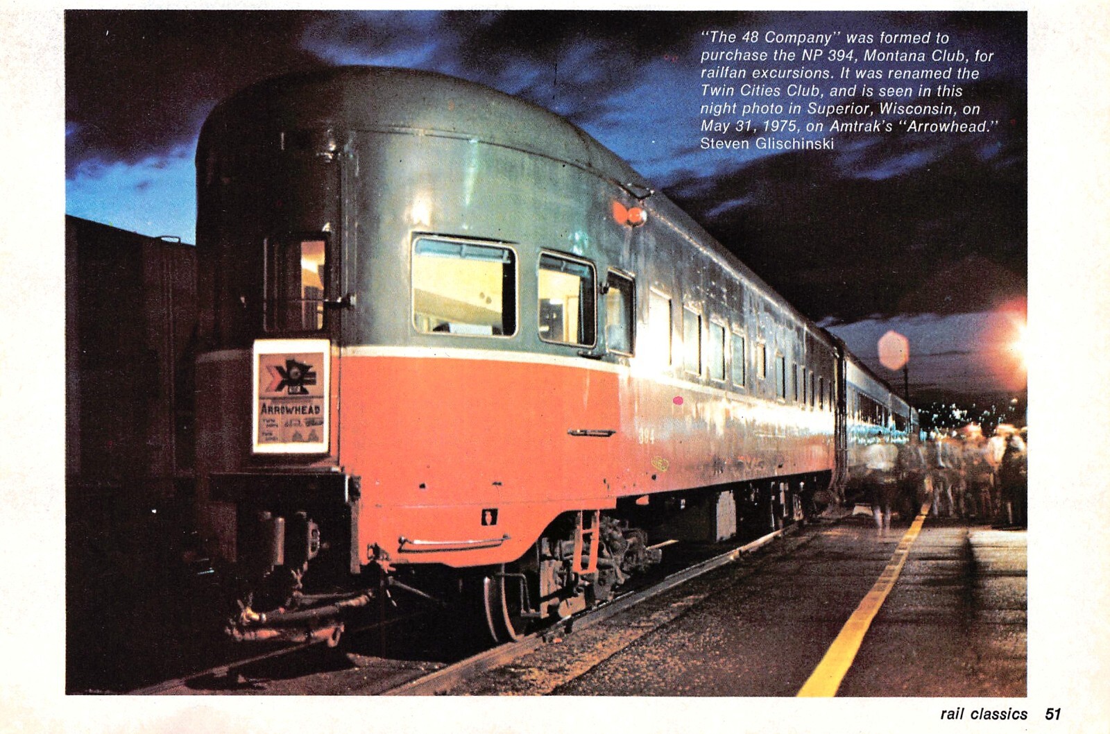 North. Pacific #394 Twin Cities Club Observation Car Train Vtg Magazine Excerpt