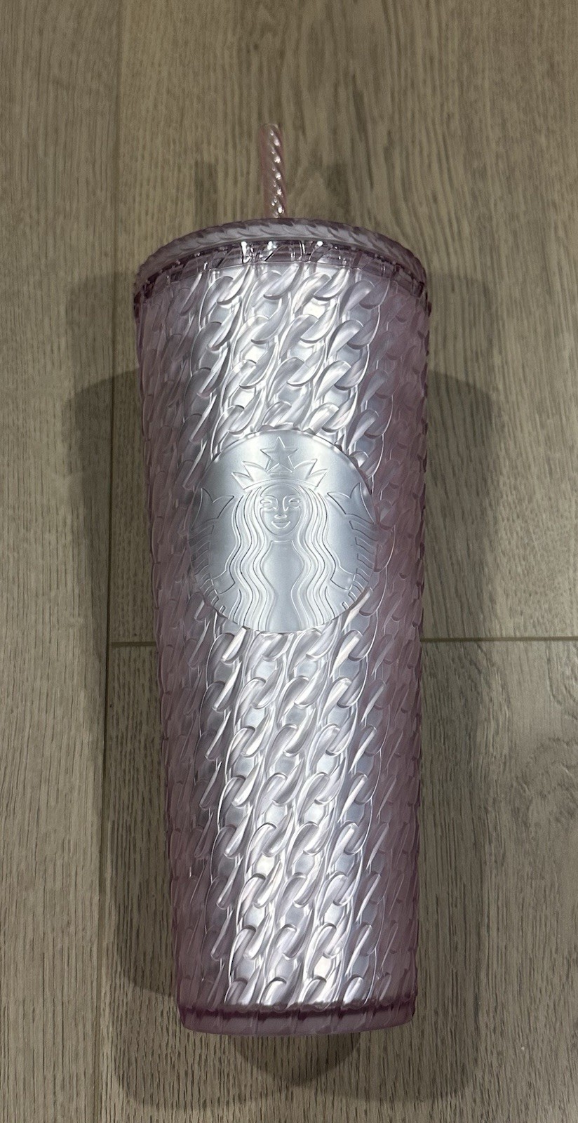 Starbucks Matte Light Pink/Purple Chain Link Soft Touch Venti Tumbler Cup 24oz