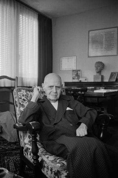 Portrait Of The Swiss Writer And Poet Albert Cohen At His Home Apr- Old Photo 6