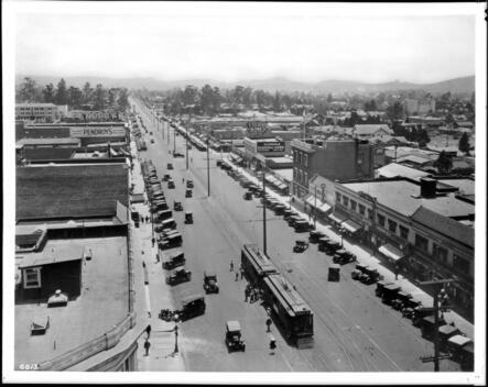 Brand Boulevard in Glendale from above 1924 California Old Photo