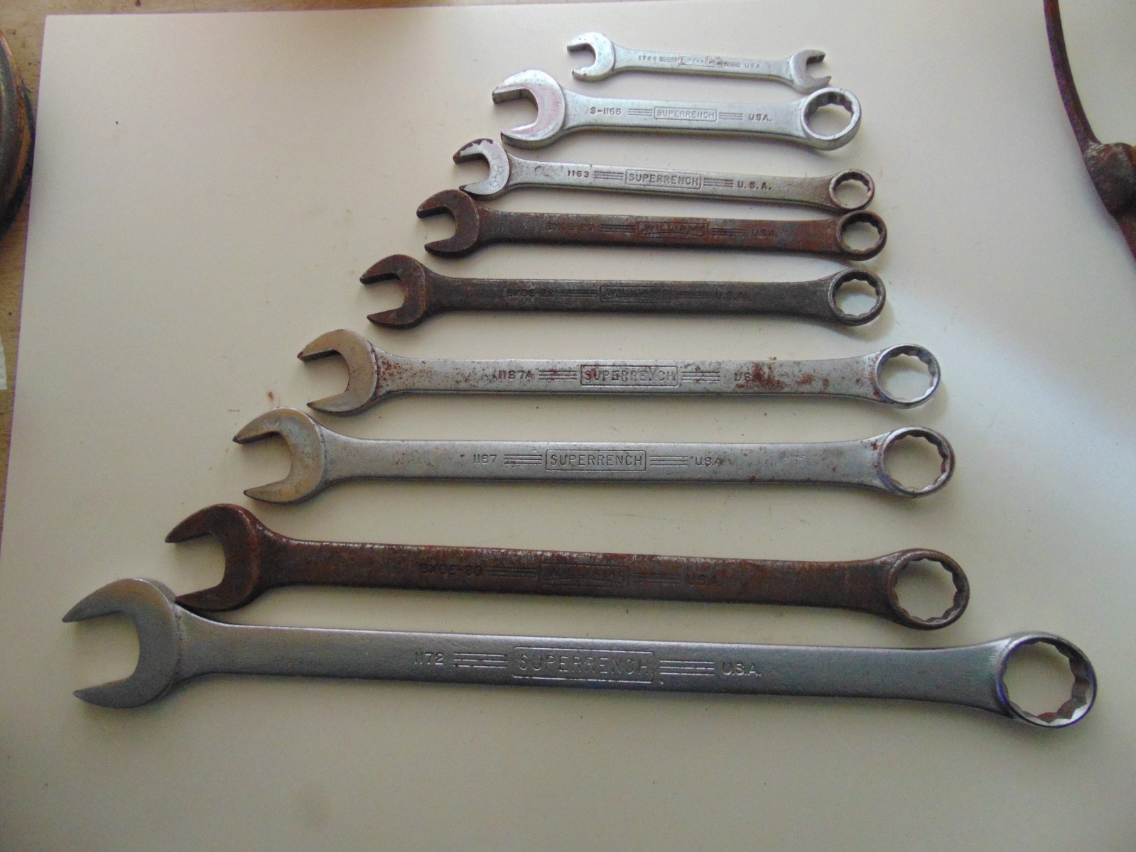 9 Vintage Williams Superrench  Combination Wrench Lot