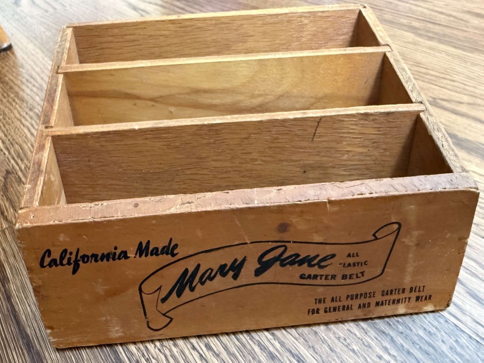 Vtg MARY JANE Garter Belt Display advertising Box General Maternity California 
