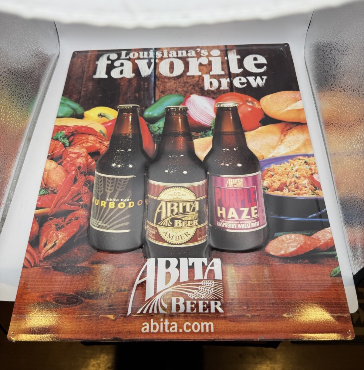 Vintage Abita Beer Metal Sign Louisiana Purple Haze Amber Turbodog 17x13.5