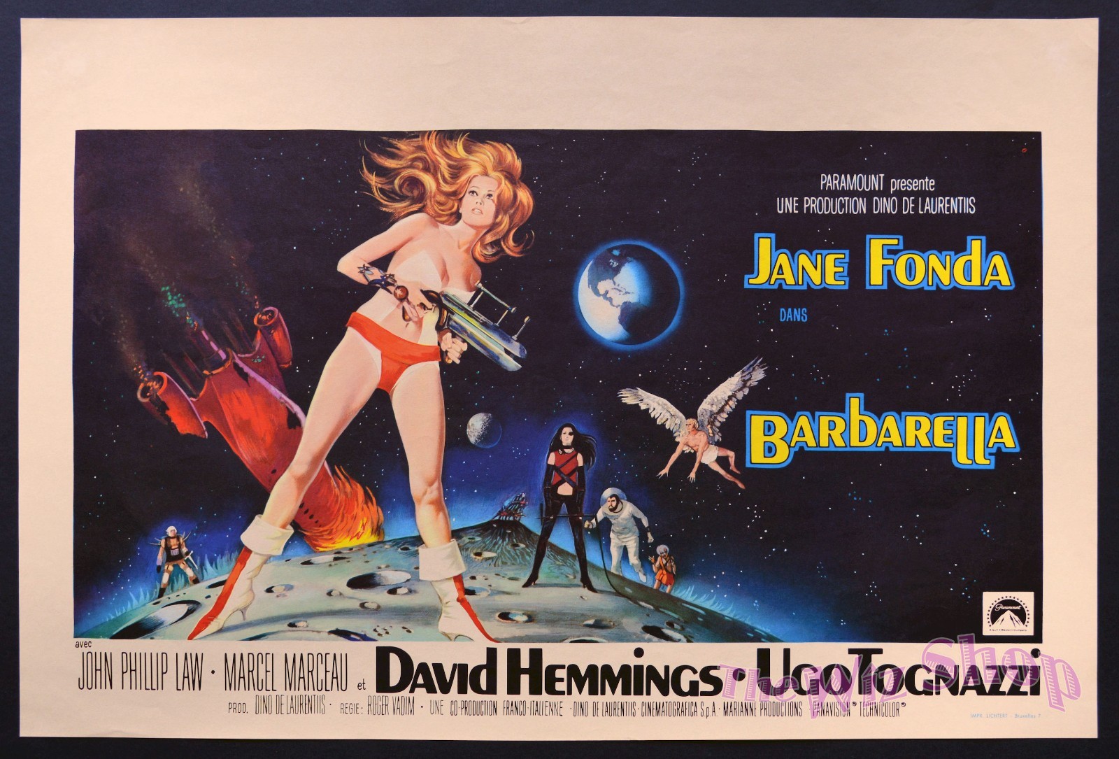 BARBARELLA Jane Fonda Science Fiction RARE Original Poster 1968 Belgium cm 56X36