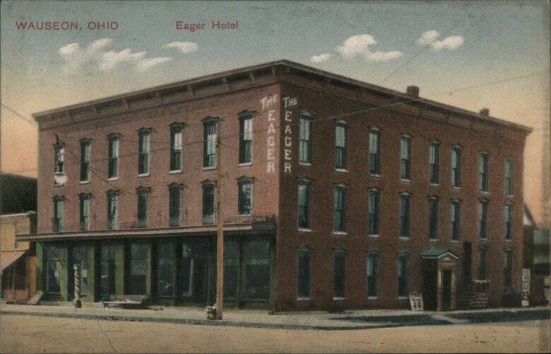 Wauseon, Ohio OH Eager Hotel Antique Original Vintage Postcard