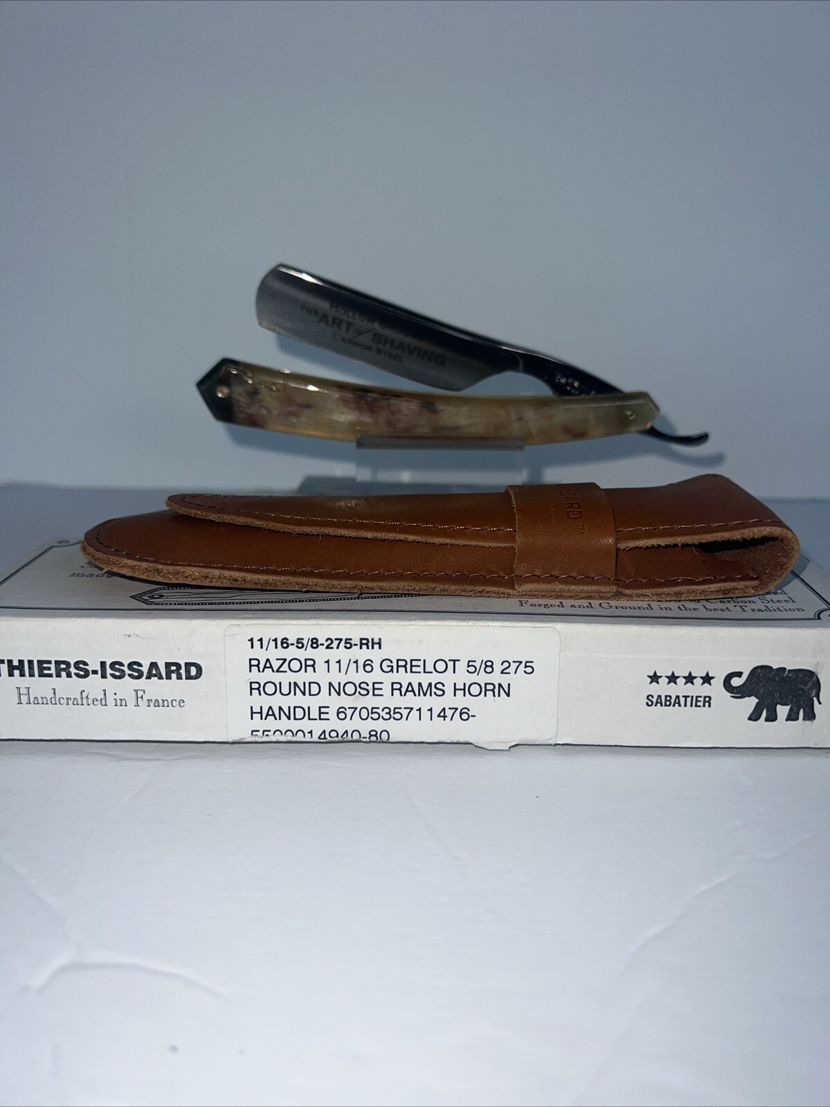 Thiers-Issard Ram Horn Handle Razor 5/8 Hallow Ground Made In France