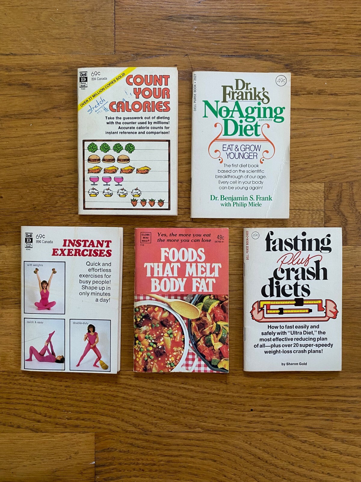 LOT (5) Vintage 1970s - 1980s Diet Exercise Miniature Booklet Pamphlets